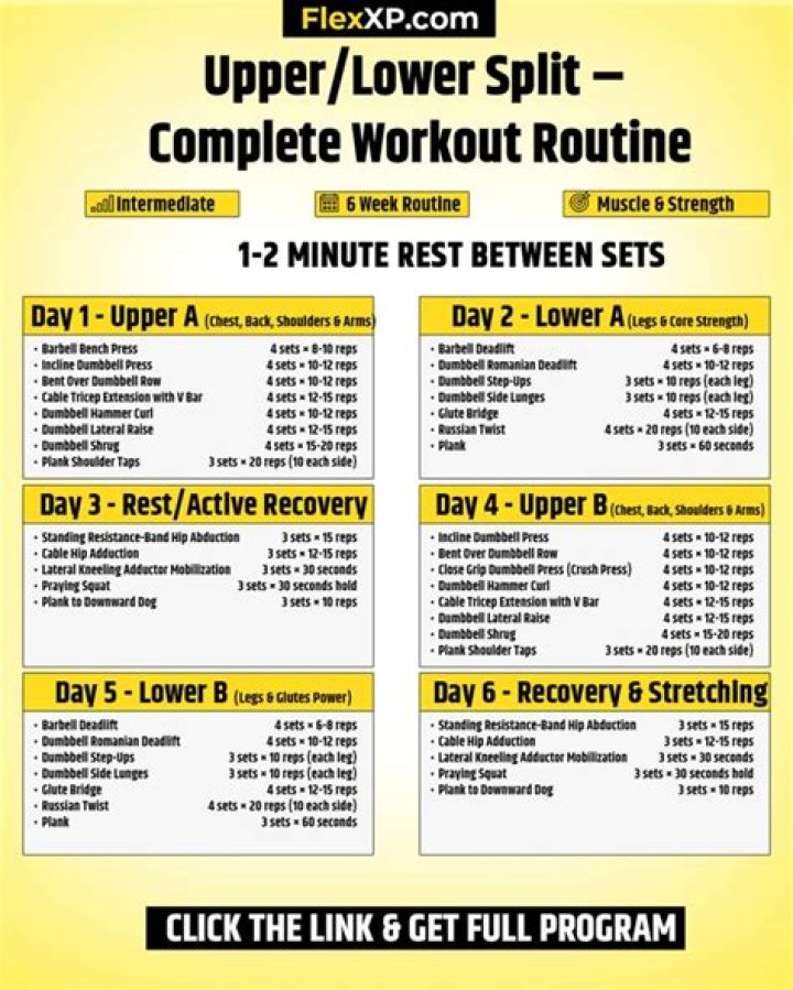 6-Week Split | Upper & Lower Body Workout Routine