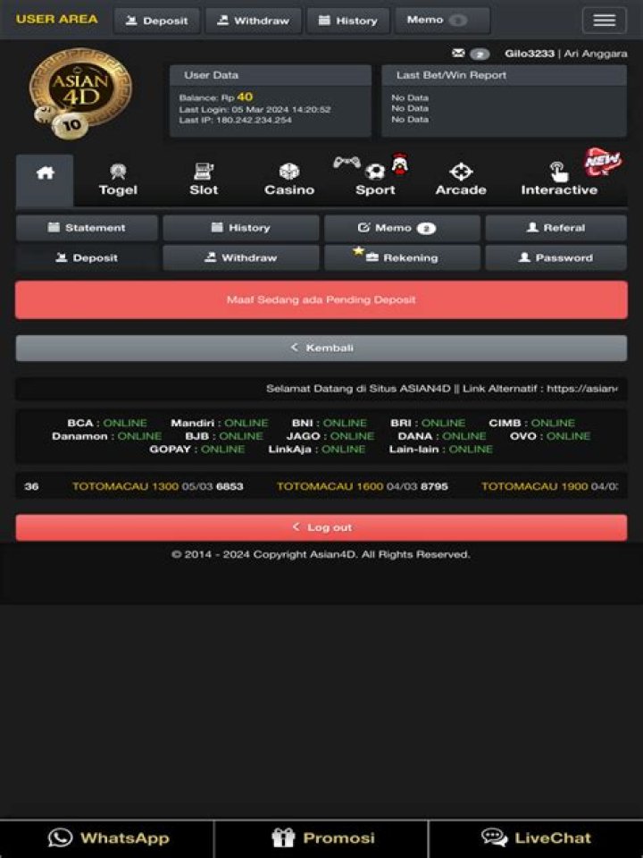 asian4d.com login safely, analysis & comments