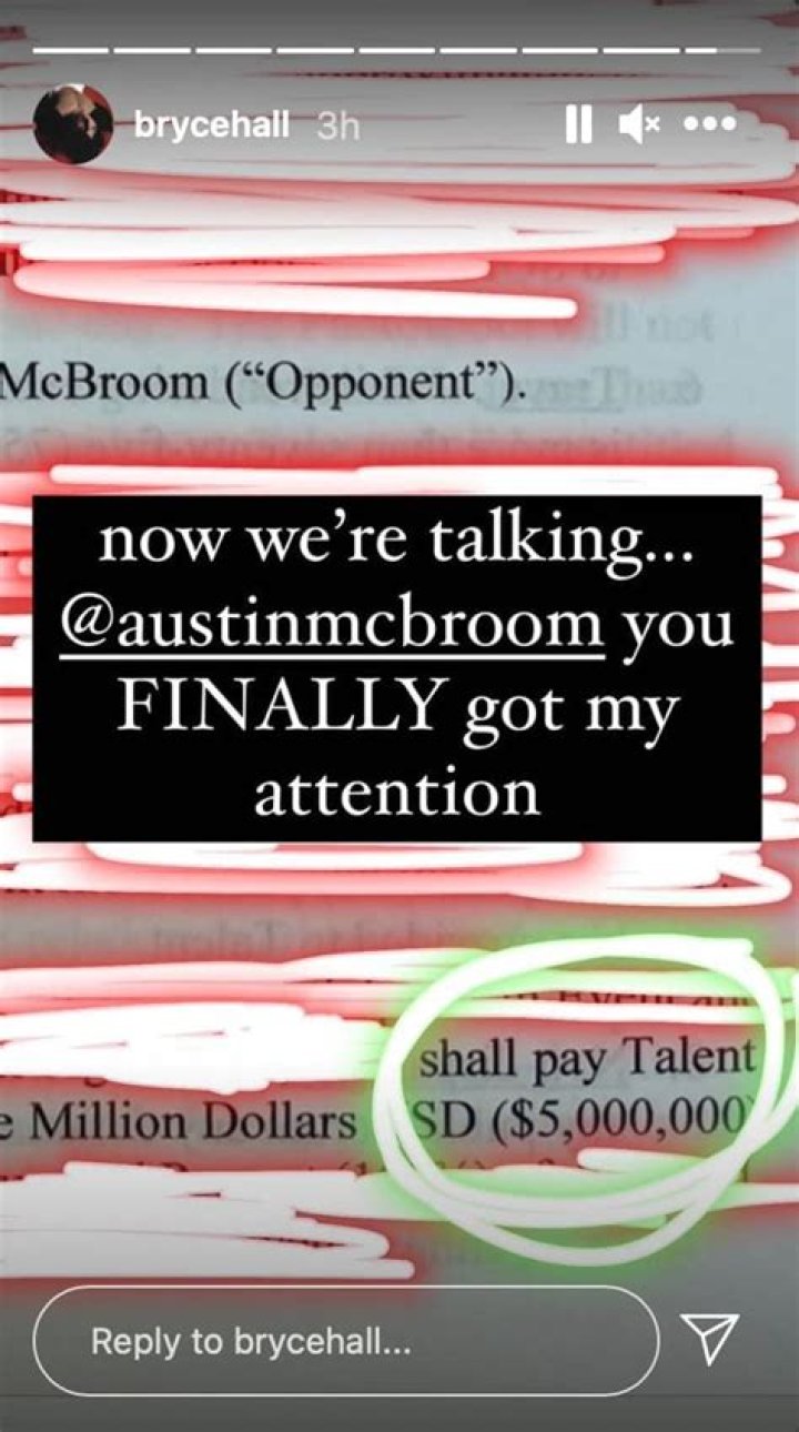 Bryce Hall responds as Austin McBroom tables $5 million fight offer