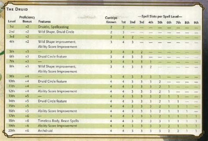 Can I host a COMPLETE druid spell list?