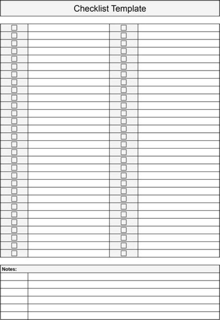 Checklist Template