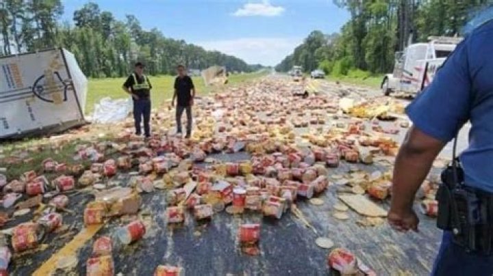 Cheese spills across highway, slows traffic