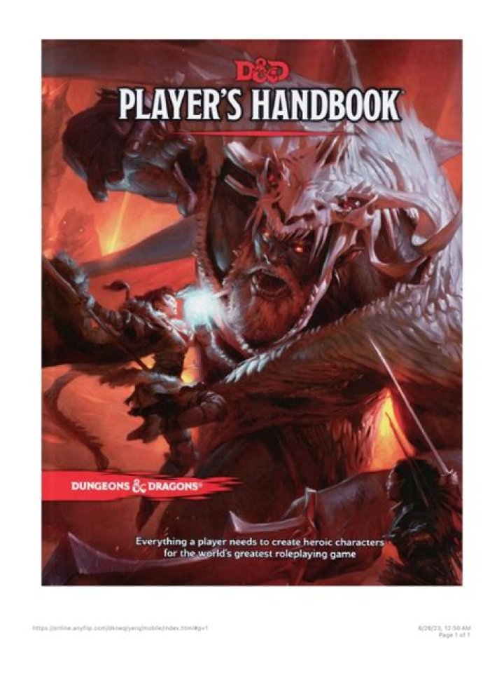 D&D 5E - Table of Contents D&D 5e Player's Handbook (PDF)