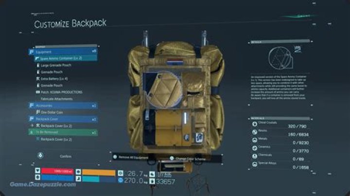 Death Stranding: How to Customize Backpack