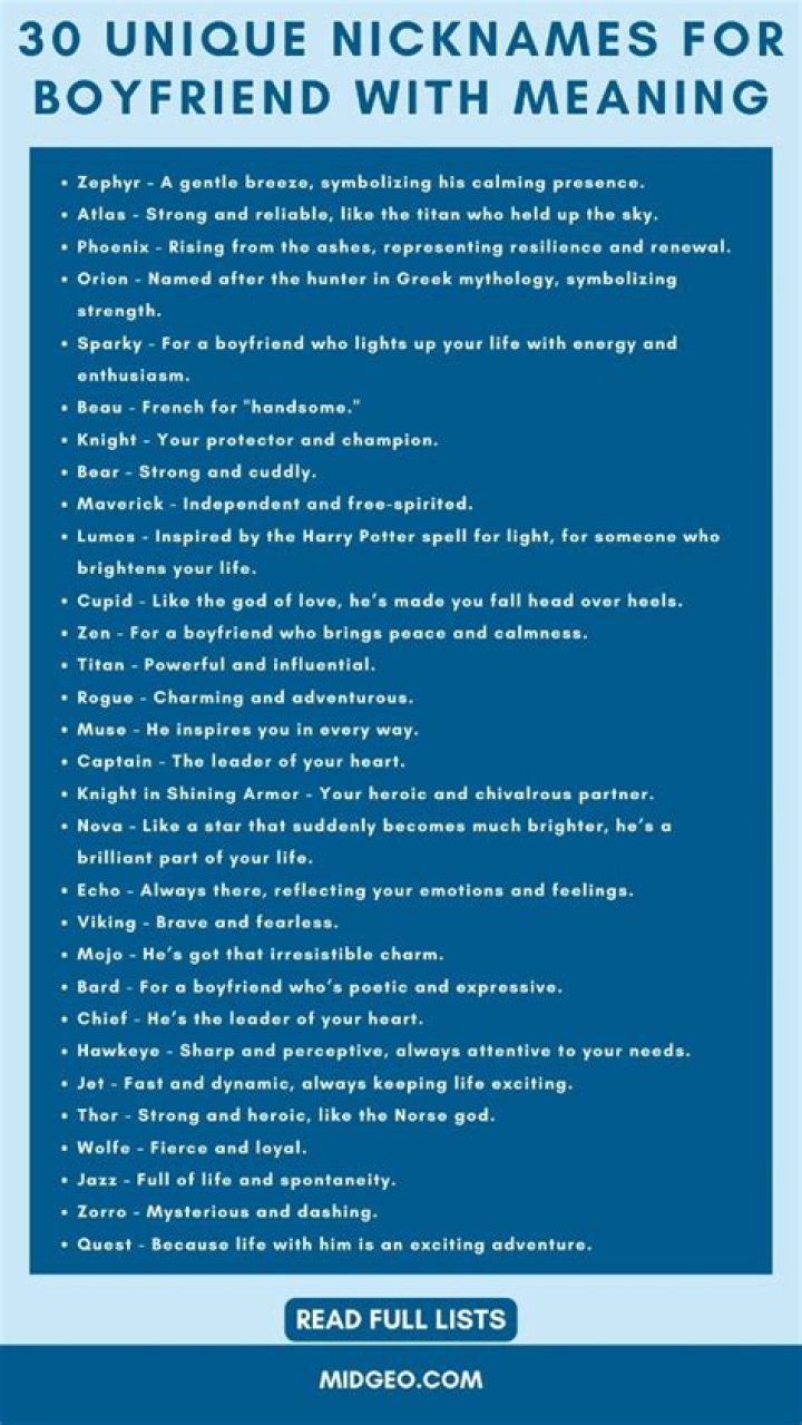Dirty Nicknames For Boyfriend With Meaning