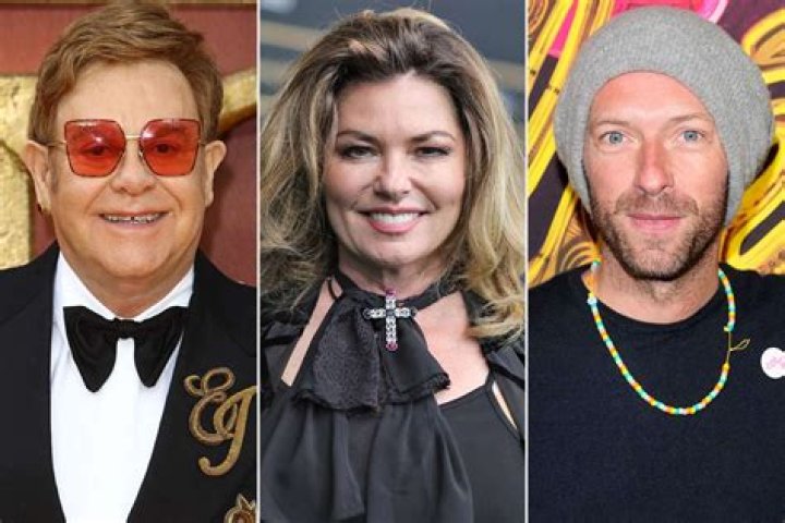 Elton John and Coldplay’s Chris Martin duet with Shania Twain on Come on Over...