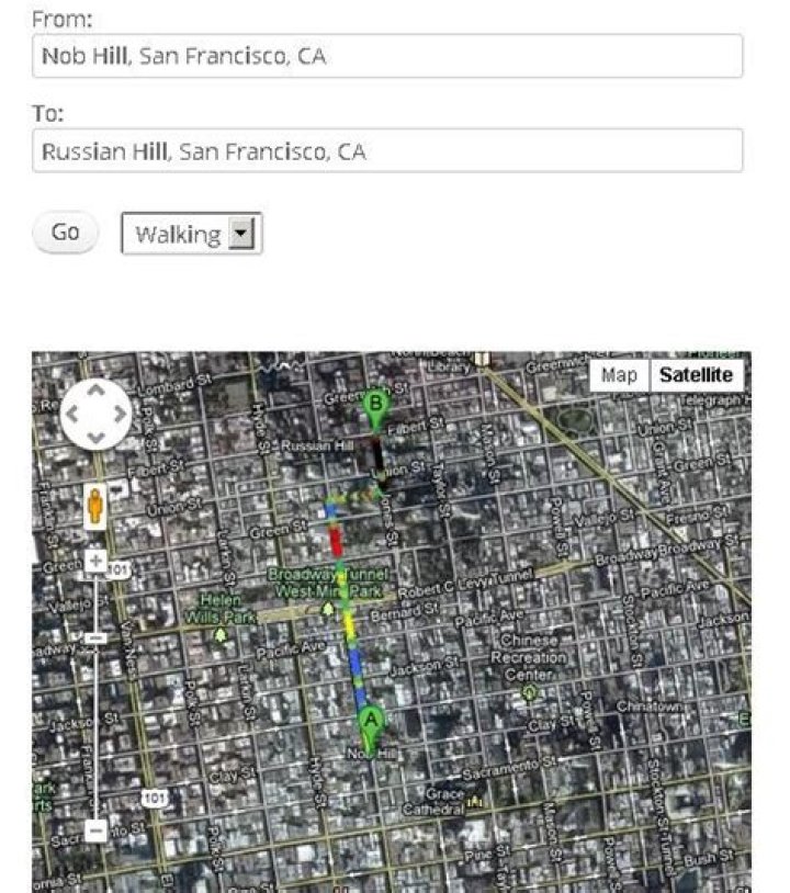 Finds The Flattest Route Between Two Locations