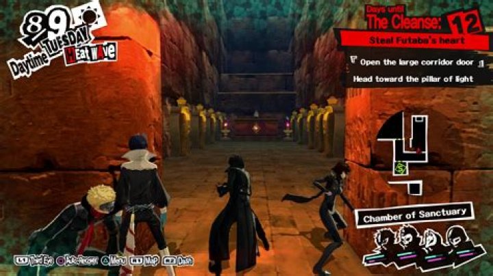 Futaba Tomb Palace walkthrough and Cognitive Wakaba Isshiki boss, Persona 5