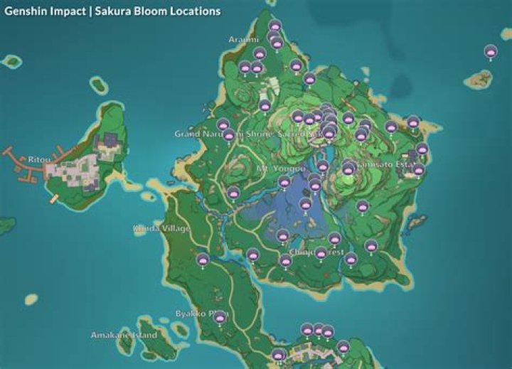 Genshin Impact Sakura Blooms location guide