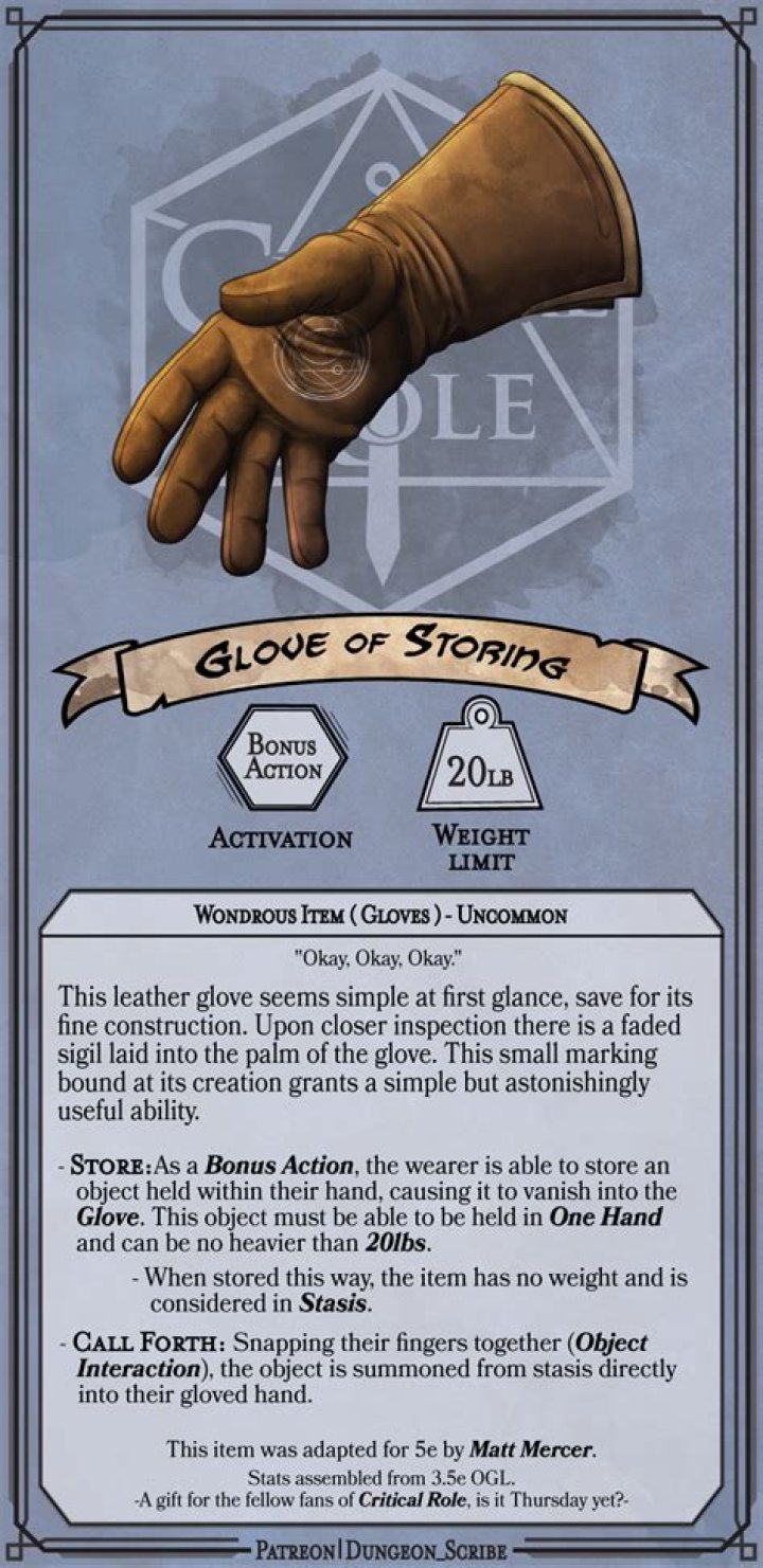 Glove of Storing too powerful?