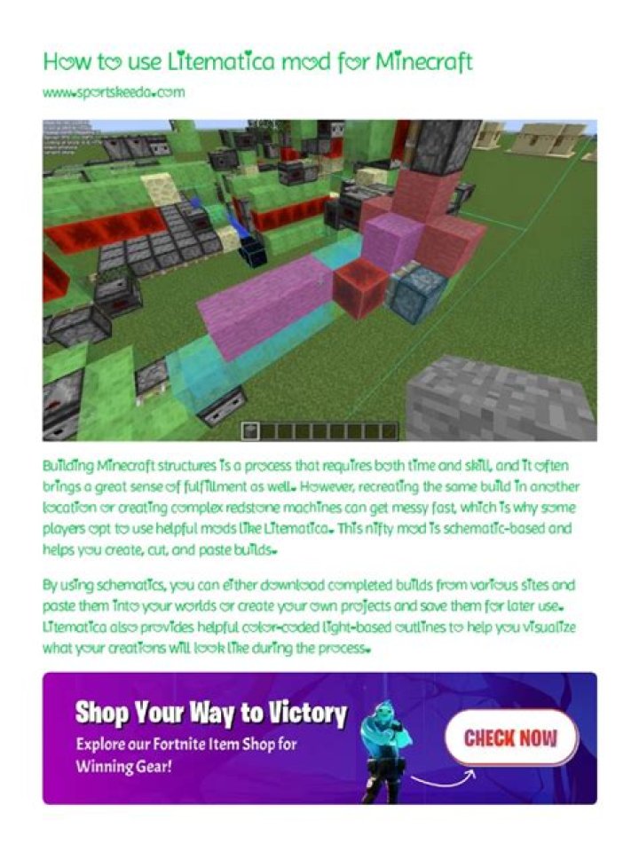 How to use Litematica mod for Minecraft