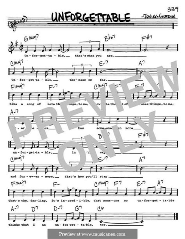 	I. GORDON, COMPOSED ‘UNFORGETTABLE’	
