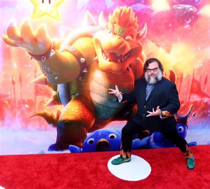 Jack Black stunted as Bowser on The Super Mario Bros. Movie red carpet