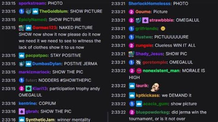 Jerma puts up a seemingly naked picture of himself while streaming a SMITE tournament