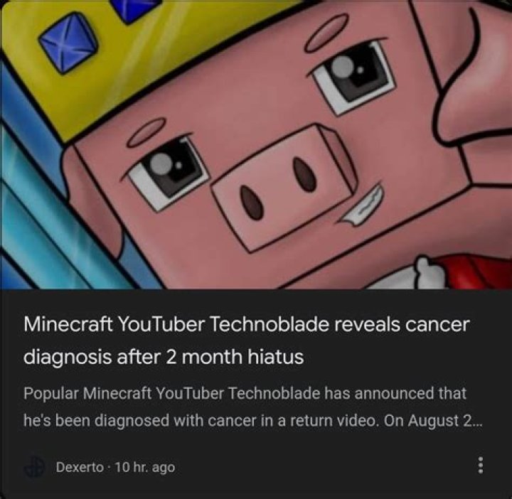 Minecraft YouTuber Technoblade reveals cancer diagnosis after 2 month hiatus