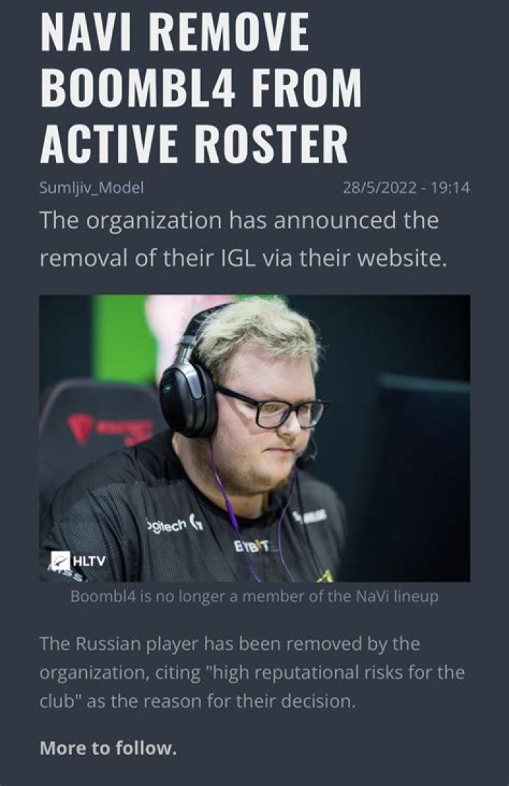 NAVI remove Boombl4 from active CSGO roster