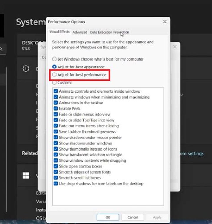 Optimal settings for best performance on PC