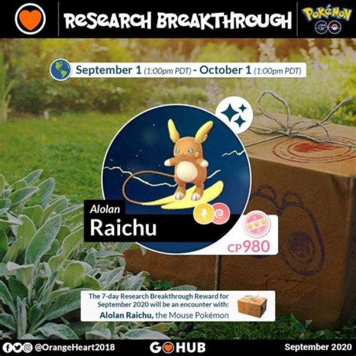 Pokemon GO September Research Breakthrough encounters