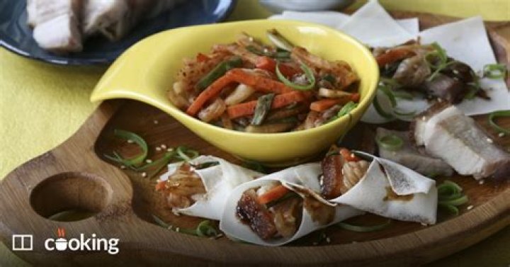 Roast pork and kimchi wraps - recipe