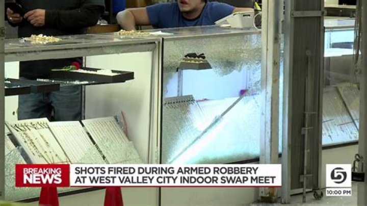 Shots fired during armed robbery at indoor swap meet, grazing employee