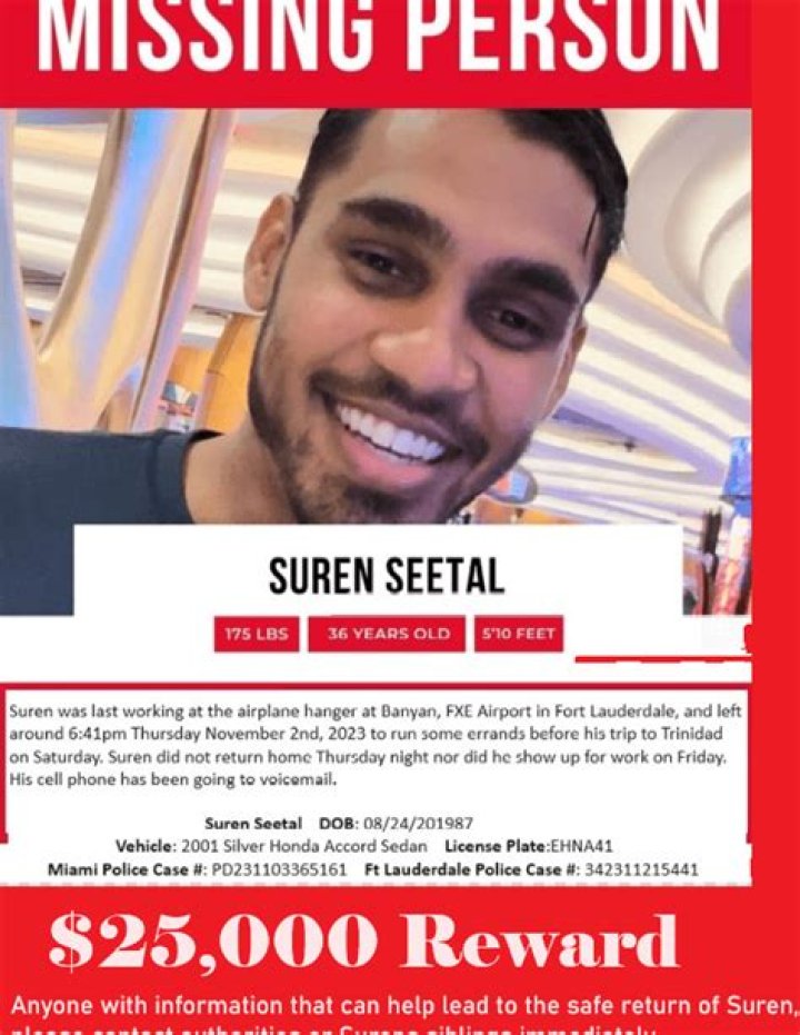 Suren Seetal Missing Miami Florida, Death And Funeral – funeral obits memorial