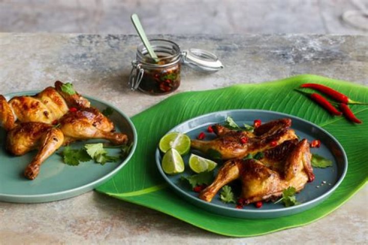 Thai grilled spring chickens with nam jim jaew sauce - recipe