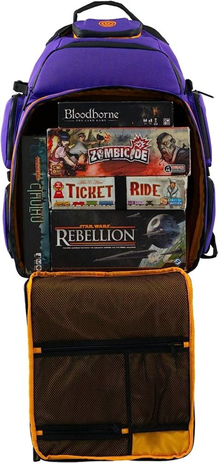 The Ultimate Boardgame Backpack costs $200, holds a dozen or more titles