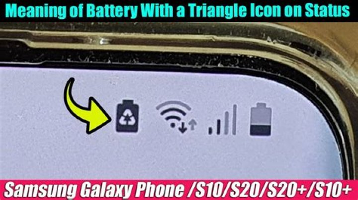 What is the battery icon with triangle in it?