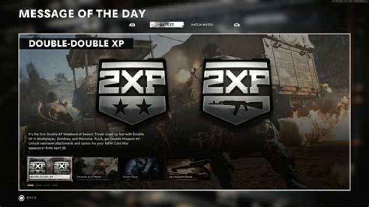 When is next Double XP & Double Weapon XP in Black Ops Cold War & Warzone?