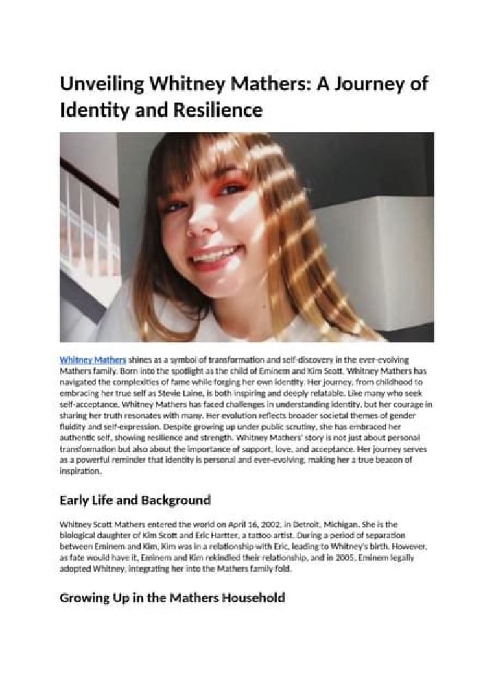 Whitney Scott Mathers' Journey: Unveiling Non-Binary Identity