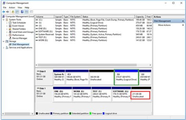 Why can I not allocate space on my hard drive?