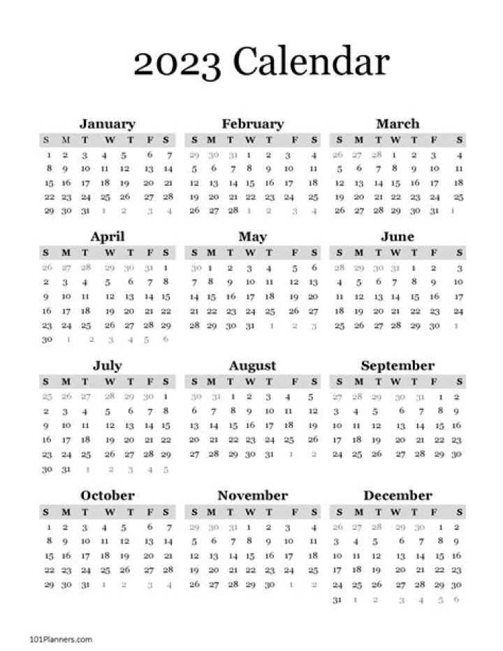 Word Calendar 2023